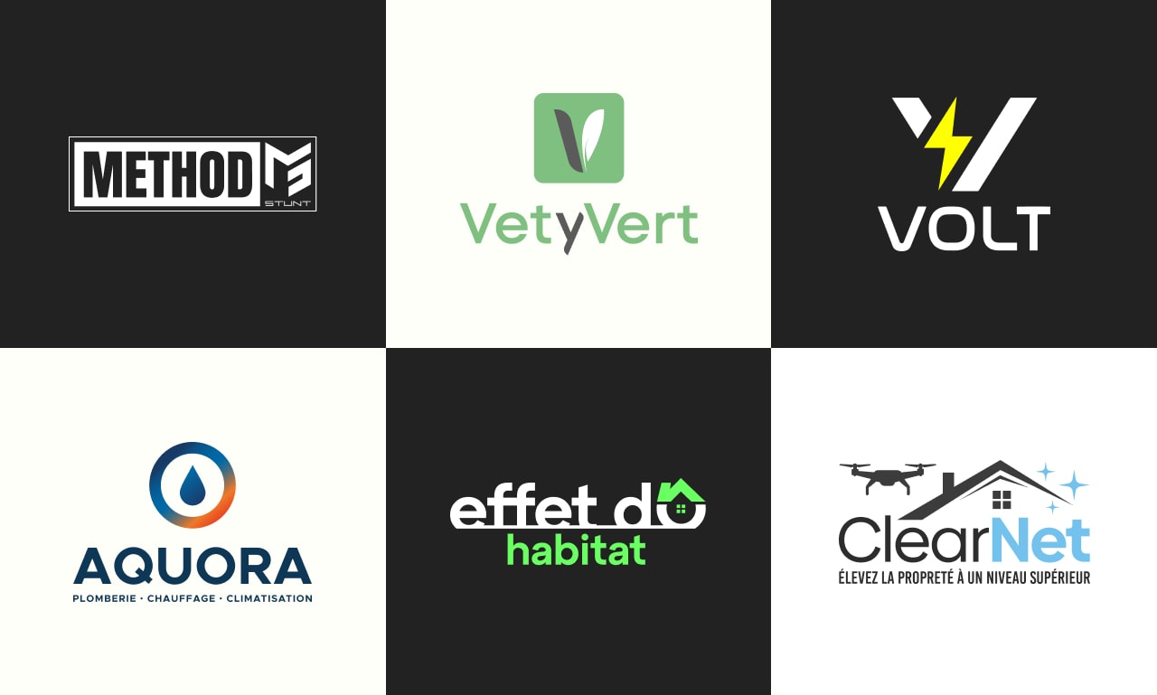 Logo design portfolio grid for Method, VetyVert, Volt, Aquora, effet do and ClearNet Logo design portfolio grid for Method, VetyVert, Volt, Aquora, effet do and ClearNet